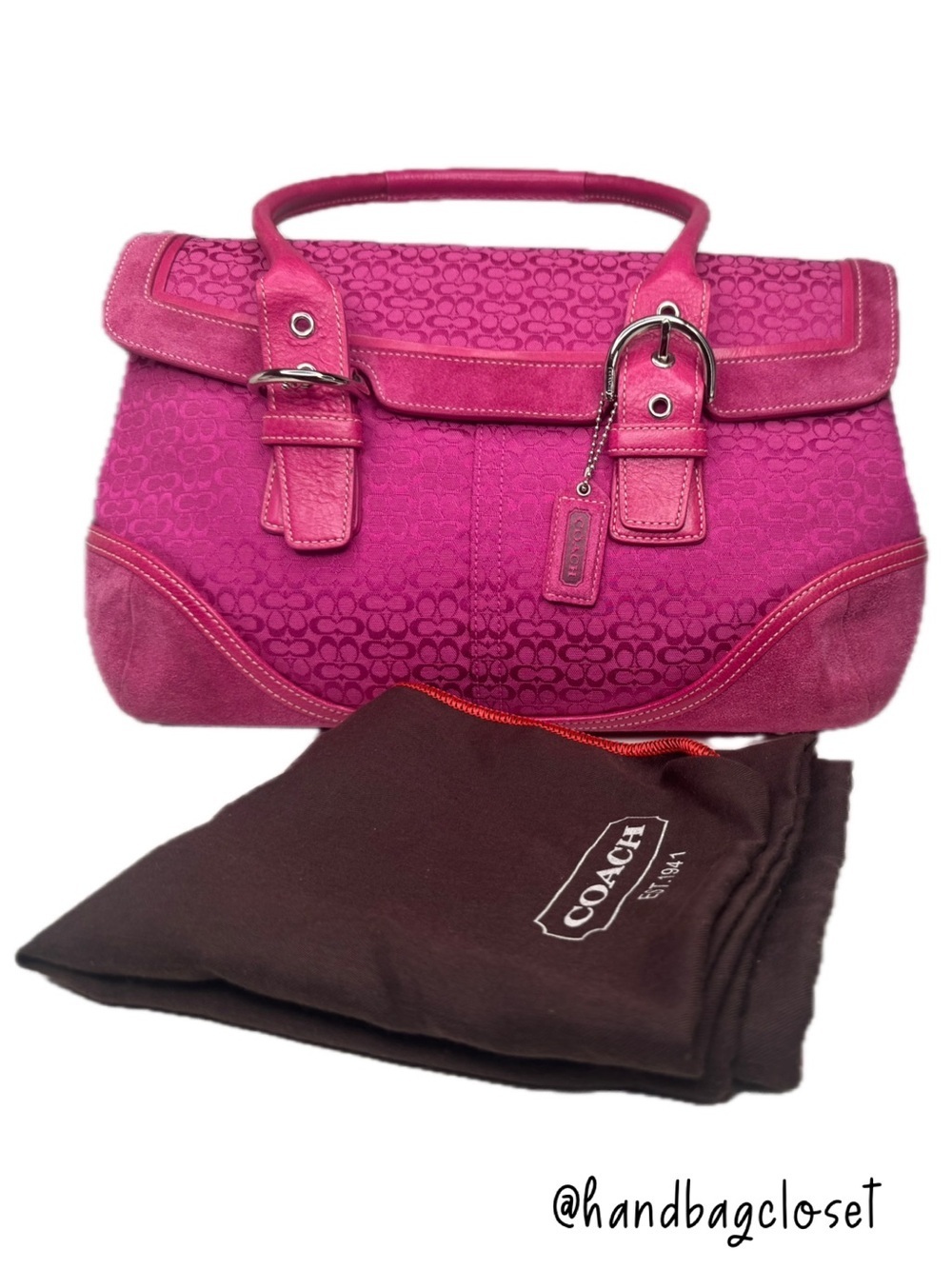 Coach 2004 Signature C Y2k Pink Soho Hampton Flap Lea… - Gem